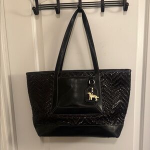 BARRY KIESELSTEIN CORD Black Woven Tote Bag